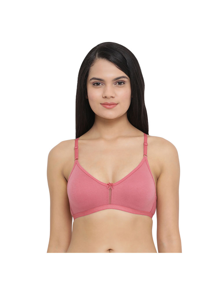 Clovia Cotton Rich Solid Non-Padded Full Cup Wire Free Everyday Bra - Dark Pink-picture-41
