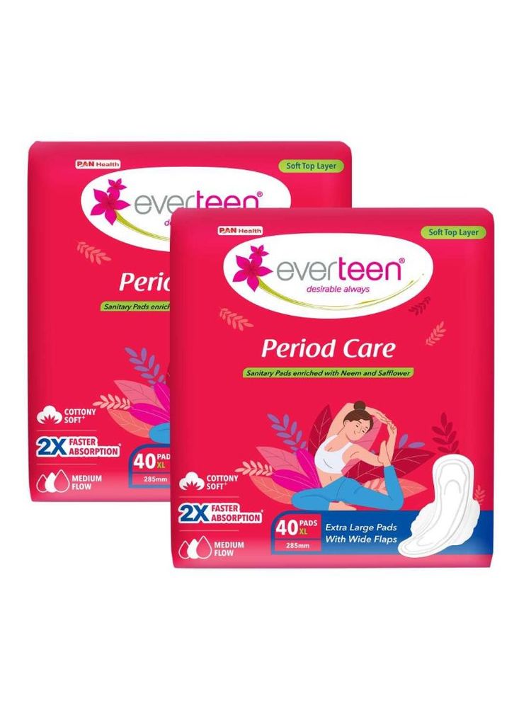 Everteen Period Care XL Soft Sanitary Napkins Pads For Medium Flow - Pack Of 2-image-38