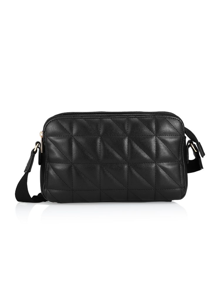 fastrack accessories Fastrack Black Quilted Sling Bag for Women-picture-17
