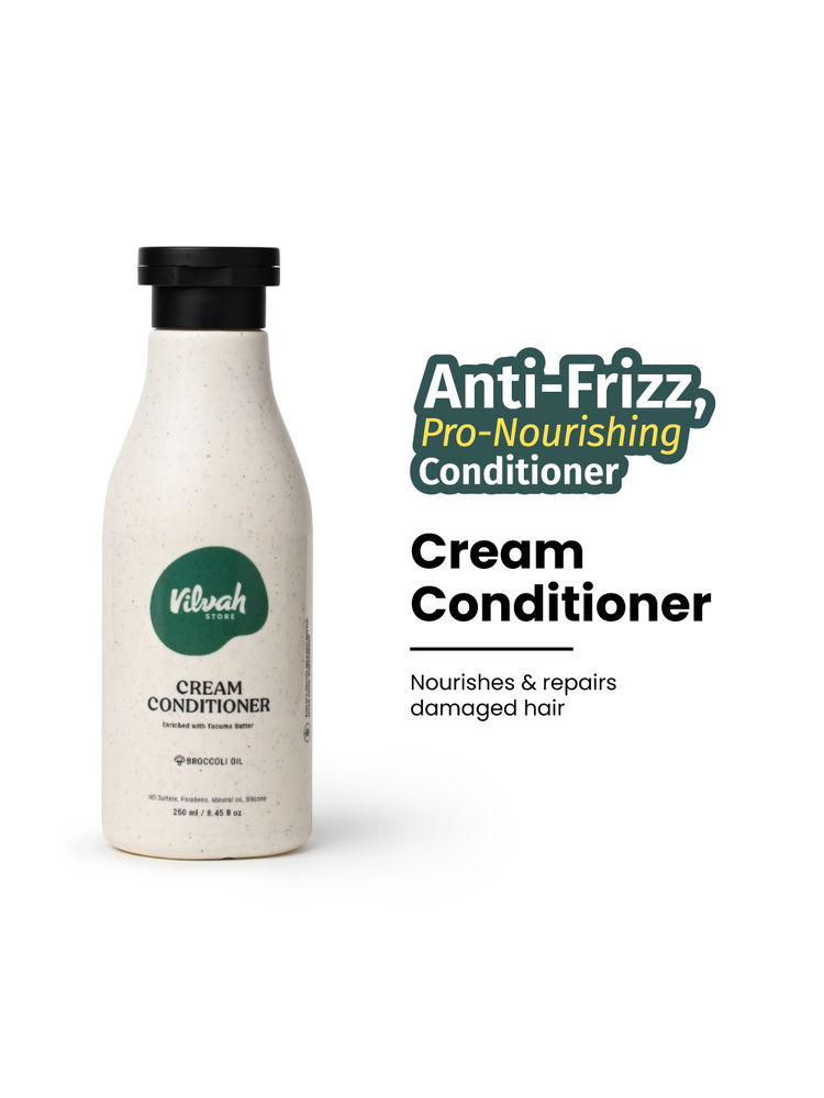 Vilvah Cream Conditioner Reduces Frizz, Softens Hair & Deeply Conditions With Tucuma & Broccoli Oil-picture-20