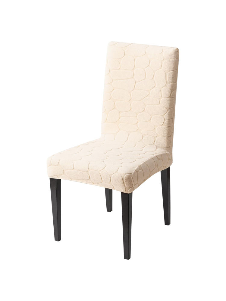 House of Quirk Beige Stretch Dining Chair Cover-image-45