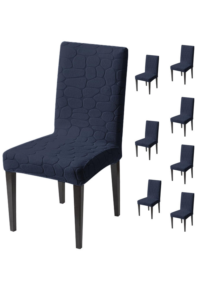 House of Quirk Navy Blue Stretch Dining Chair Covers (Pack Of 8)-image-13