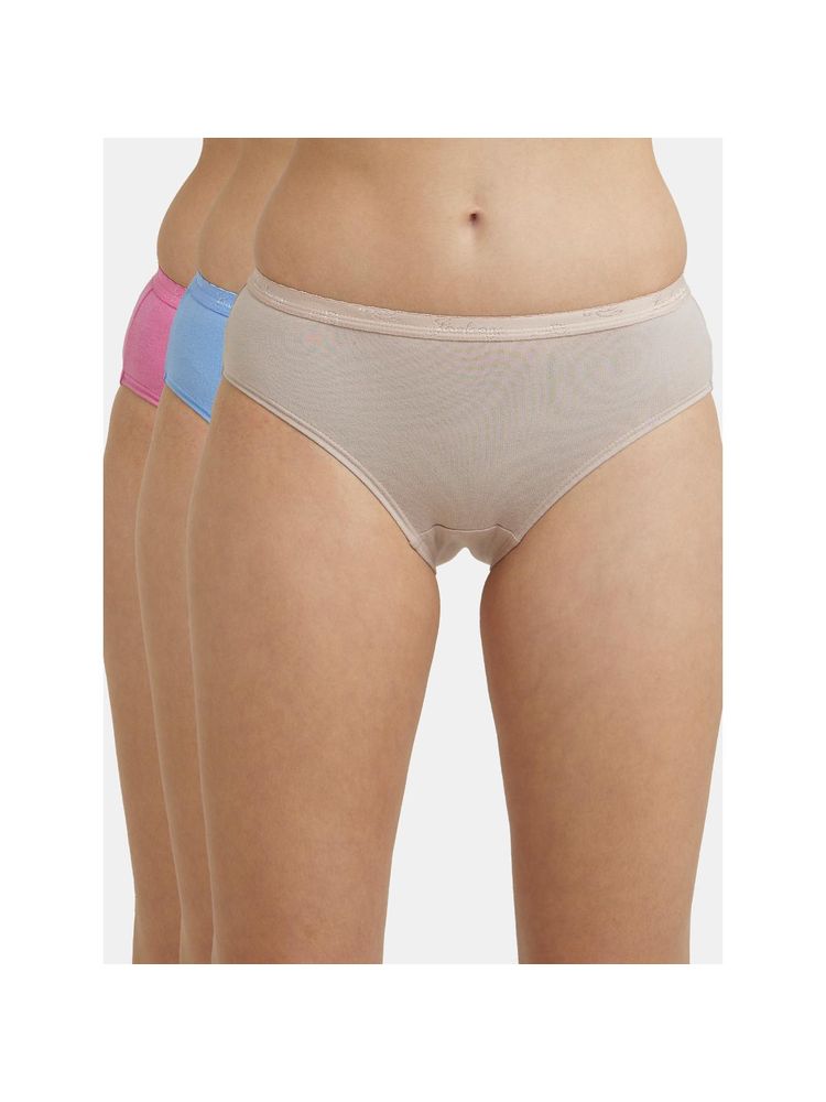 Jockey 1523 Women High Coverage Super Combed Cotton Hipster-Light Assorted (Pack of 2)