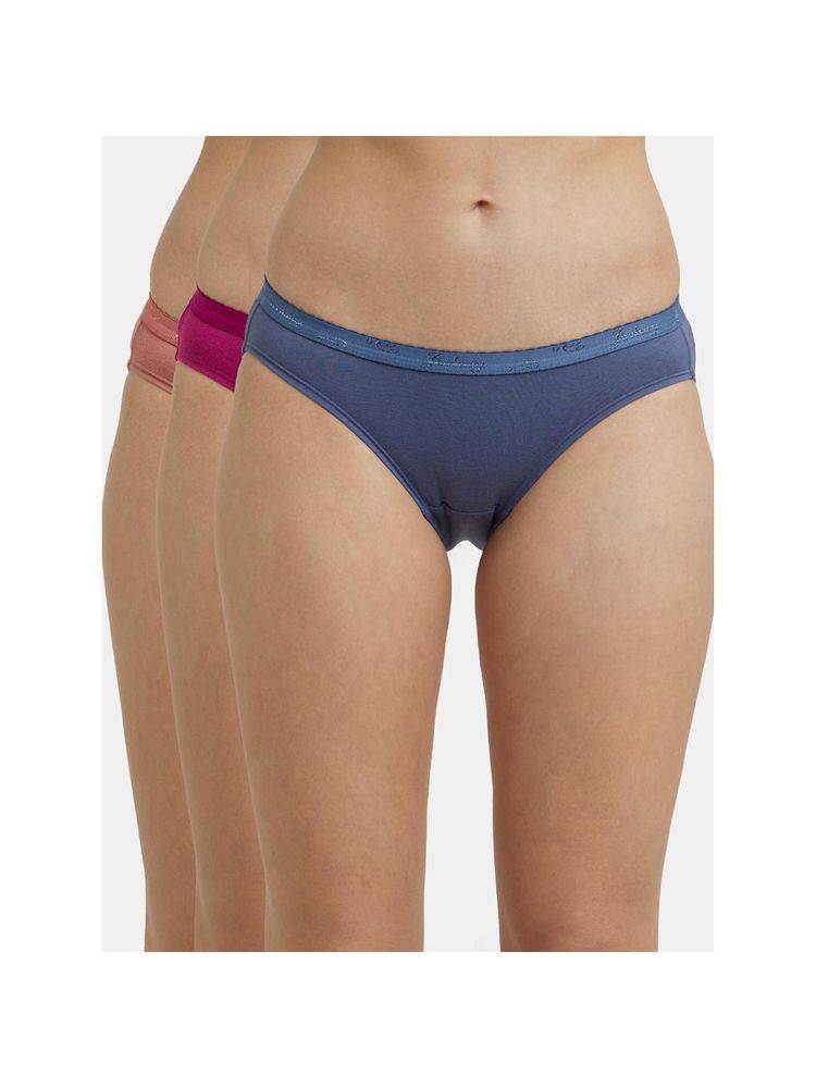 Jockey 1525 Women Medium Coverage Super Combed Cotton Bikini-Dark Assorted (Pack of 3)-picture-11