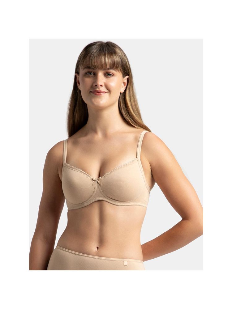 Jockey 1723 Wirefree Padded Cotton Elastane Medium Coverage T-shirt Bra - Light Skin