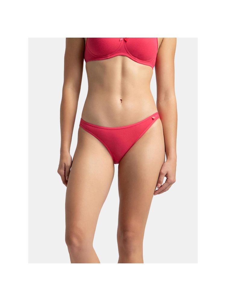 Jockey SS02 Women Super Combed Cotton Elastane Low Waist Bikini - Ruby