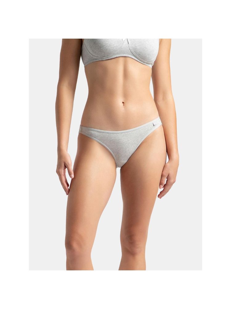 Jockey SS02 Women Super Combed Cotton Elastane Low Waist Bikini - Steel Grey Melange-picture-36