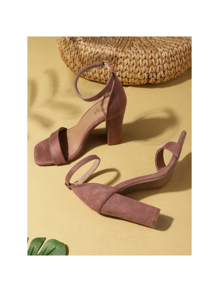 Truffle Collection Nude Solid Heels-image-15