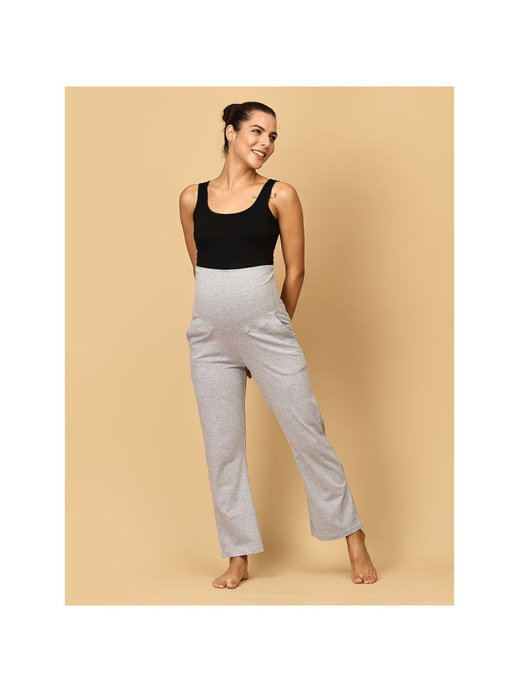 The Mom Store Grey Comfy Maternity Trackpant-image-26