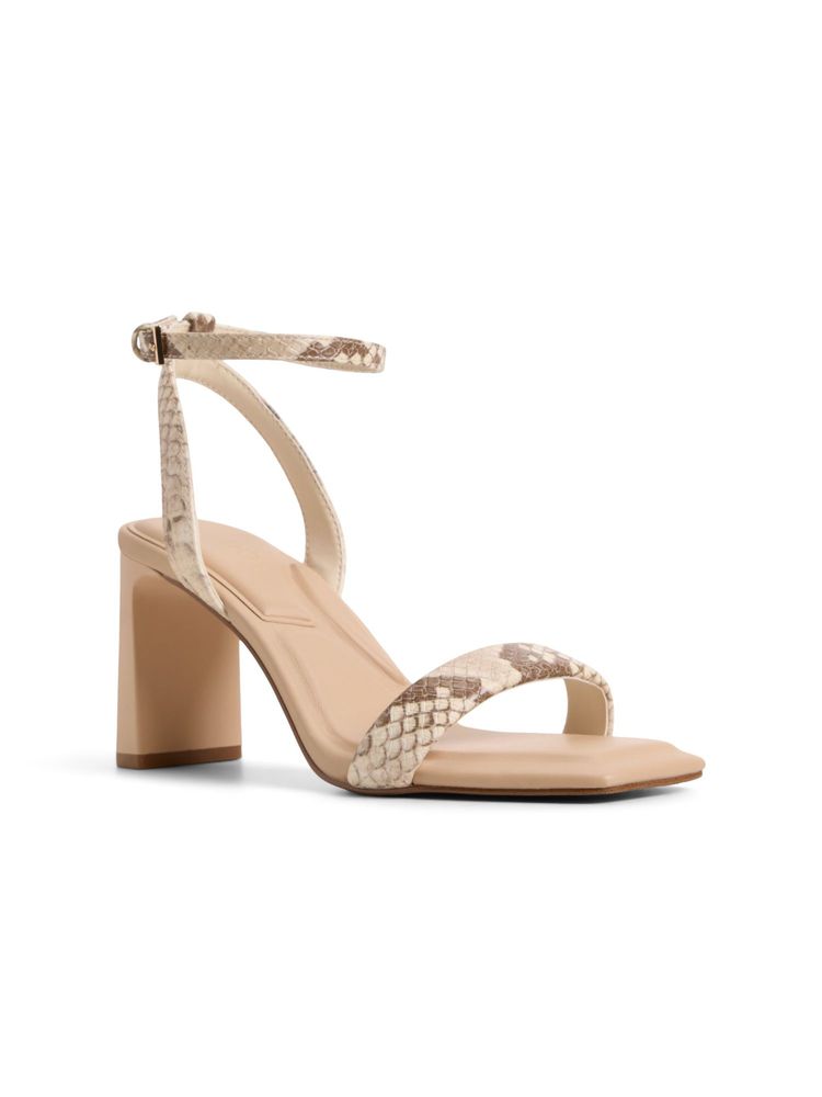 Aldo AURORAI Brown Ladies Block Sandals Heels-image-49