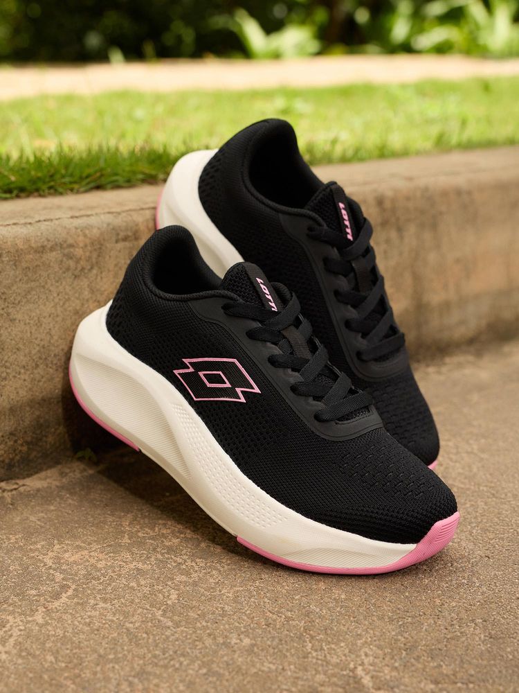 LOTTO Xwift Knit Black Running Shoes for Women-image-26
