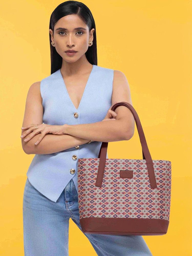 Zouk Women Ajrakh Kami Classic Tote Bag-picture-39