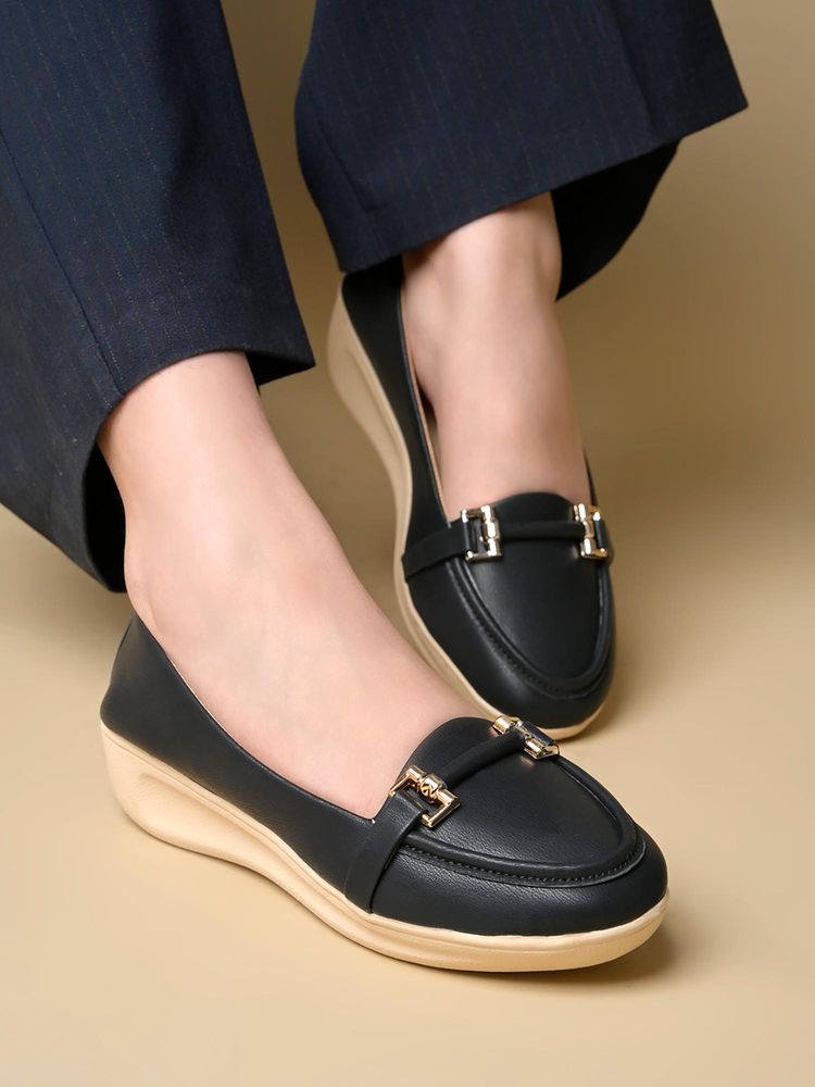 Shoetopia Black Urban Sage Comfort Loafers-picture-10
