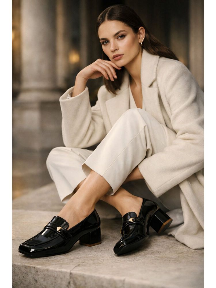 SCENTRA Women Black Loafers-image-10