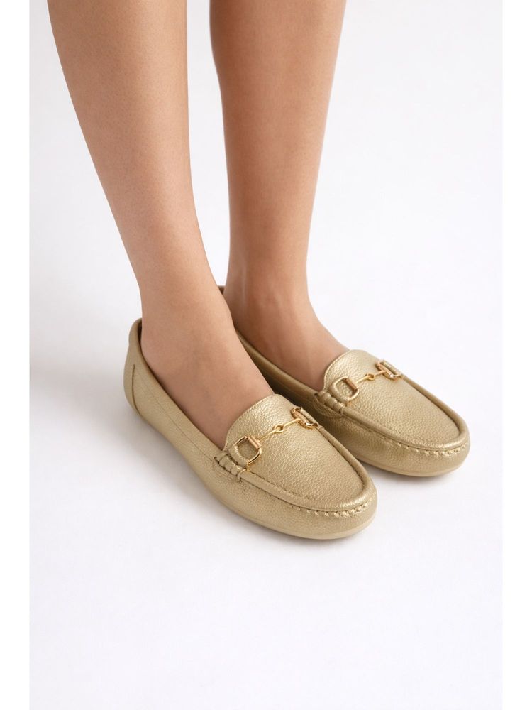 SCENTRA Women Gold Loafers
