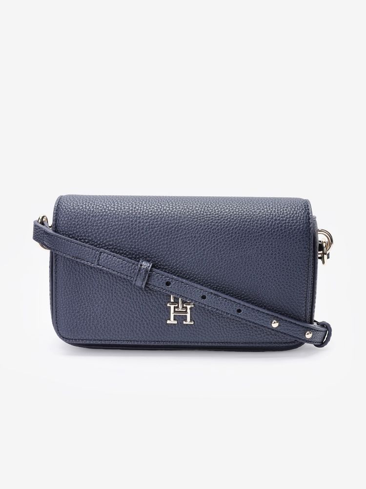 tommy hilfiger accessories Tommy Hilfiger Solid Navy Blue Pu Sling Bag-picture-14
