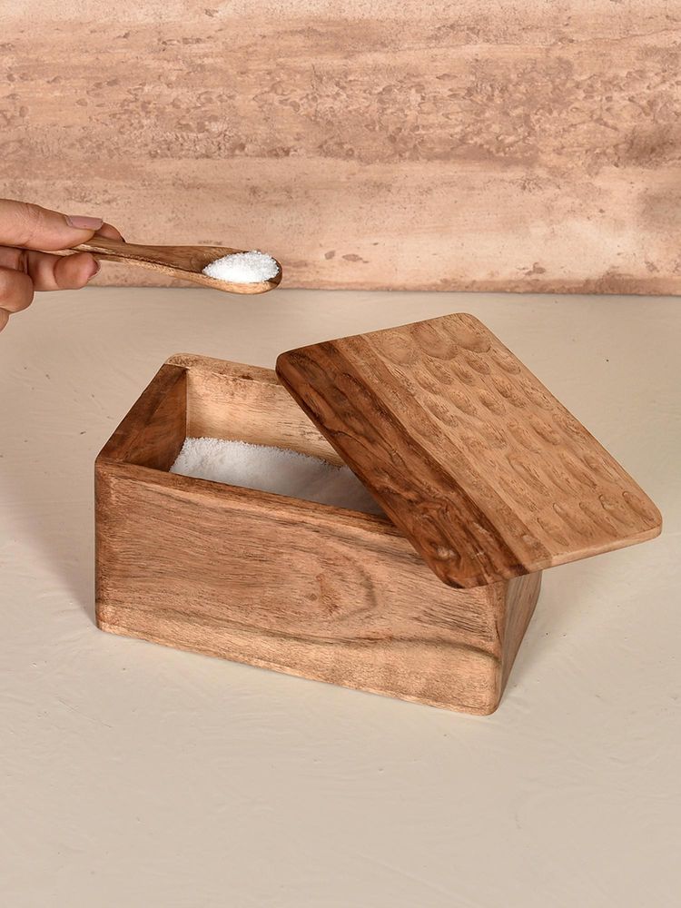 Living With Elan Dabbahs and Days Rectangular Wooden Salt Box, 500 Gm-image-20