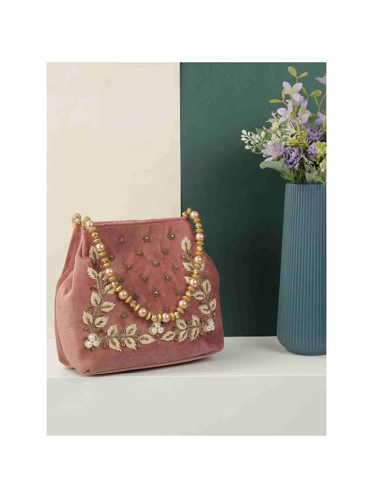 Metro Womens Pink Potli Inspired Clutch-image-43