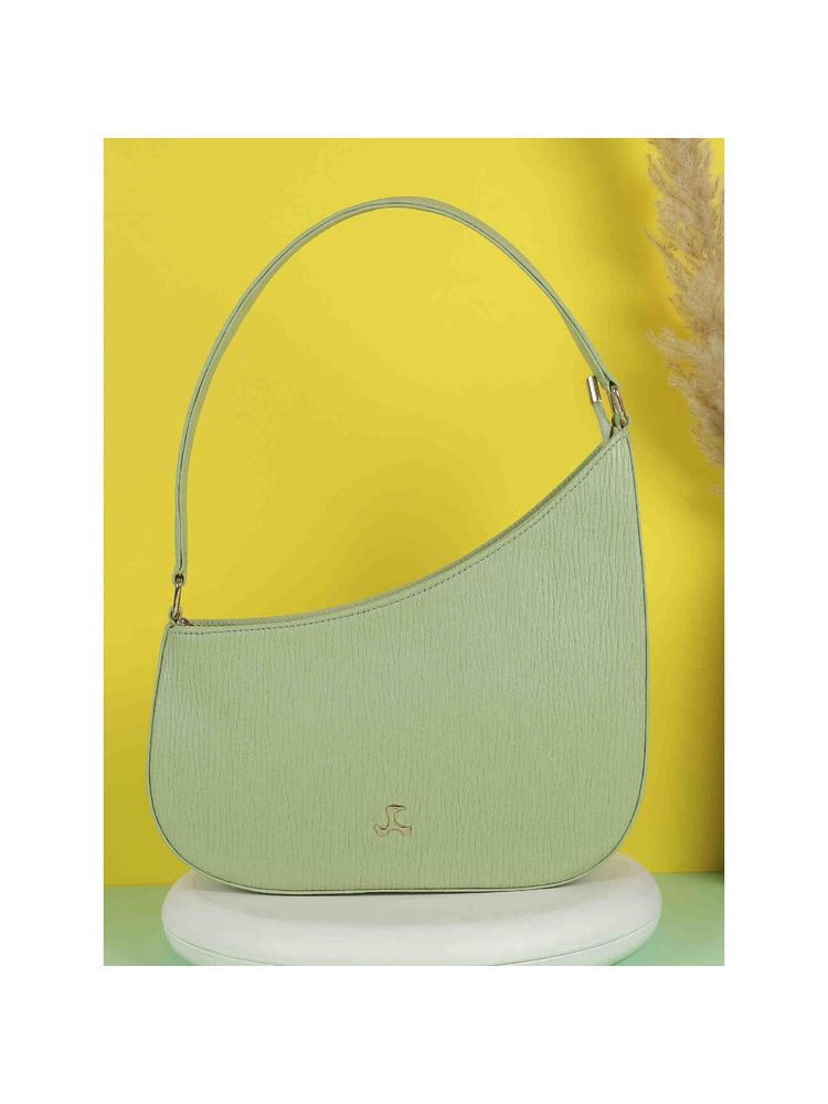 Mochi Womens Green Faux Leather Premium Metal Logo Casual Shoulder Bag-picture-12