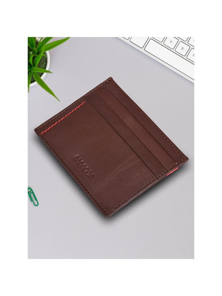 Sassora Brown Premium Leather Unisex Slim RFID Card Holder (M)-picture-40
