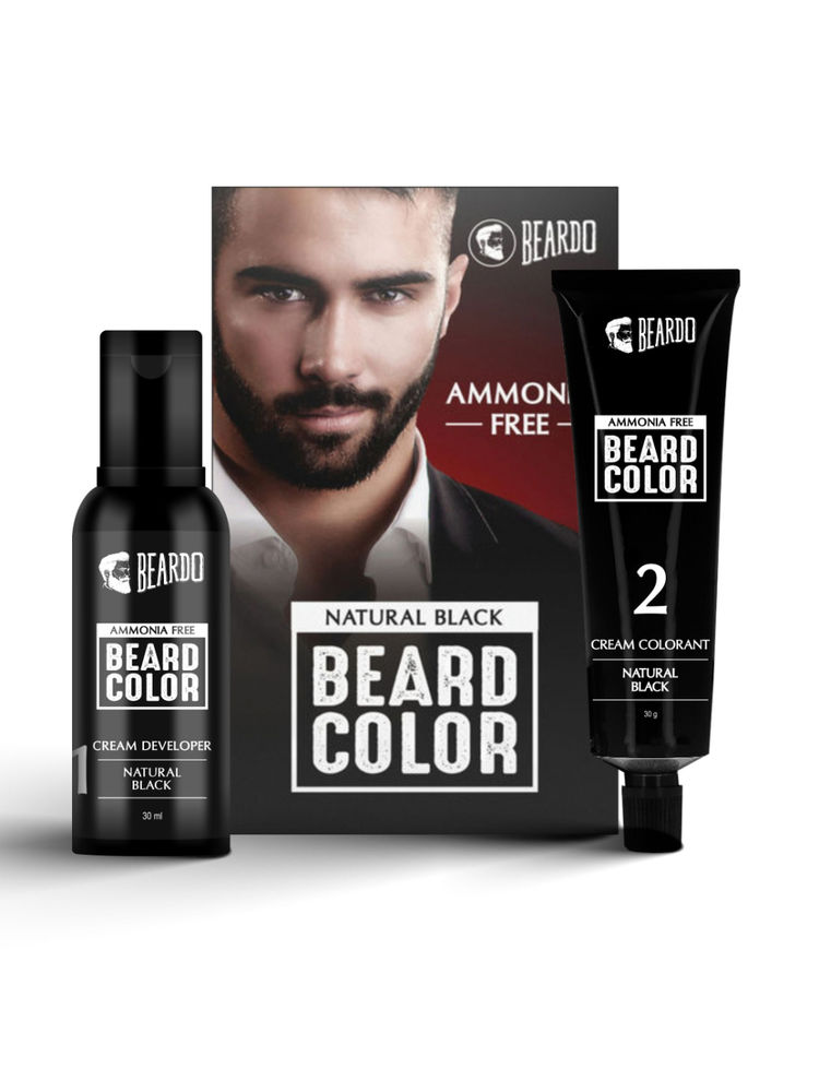 Beardo Beard Color For Men - Natural Black Color for Men Long Lasting No Ammonia No Staining
