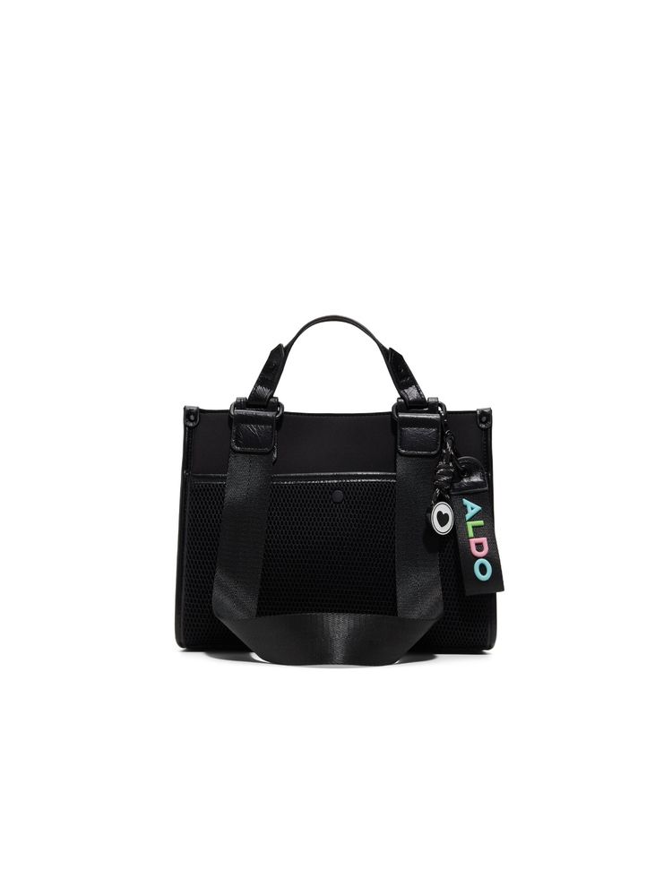 Aldo Adaluna Black Womens Satchel Bag with Detachable Strap and Keychain