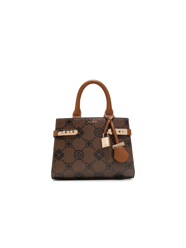Aldo Lisbon Brown Womens Satchel Bag with Detachable Strap-image-4