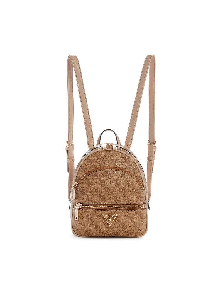 guess fashion Guess Women Brown Printed Backpack With Zip Closure-picture-18