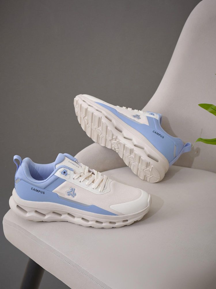 Campus Cymbal White And Blue Women Running Shoes