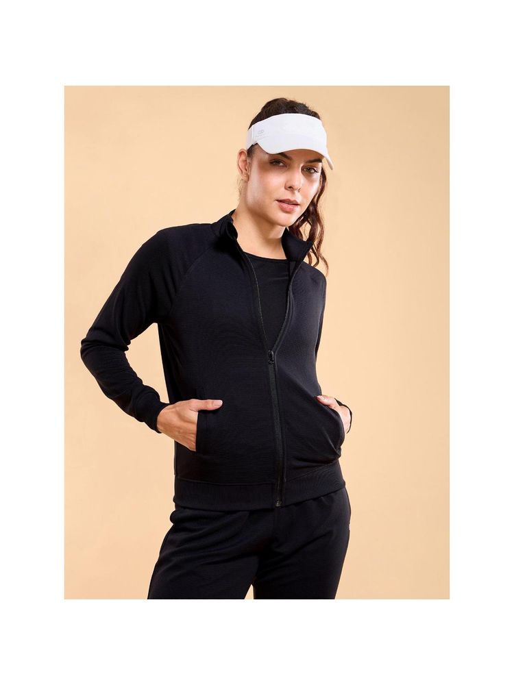 Enamor Full Sleeve High Neck Regular Length Zipper Ottoman Fabric Jacket - Relaxed Fit - A906-picture-20