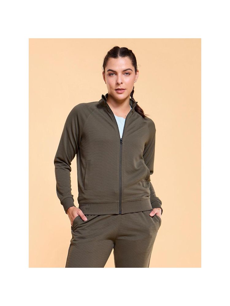 Enamor Full Sleeve High Neck Regular Length Zipper Ottoman Fabric Jacket - Relaxed Fit - A906-picture-13