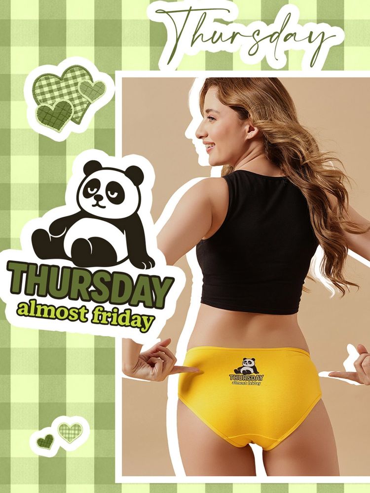 Clovia Yellow Thrilling Thursday Cotton Mid Waist Hipster Brief-picture-15