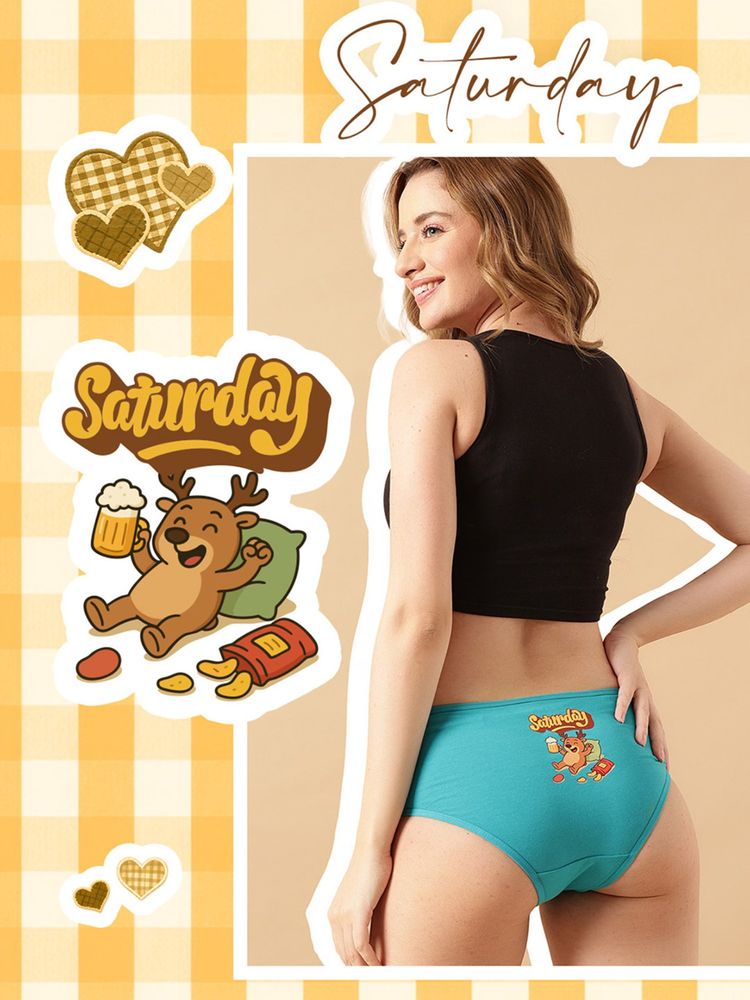 Clovia Green Sassy Saturday Cotton Mid Waist Hipster Brief-picture-24