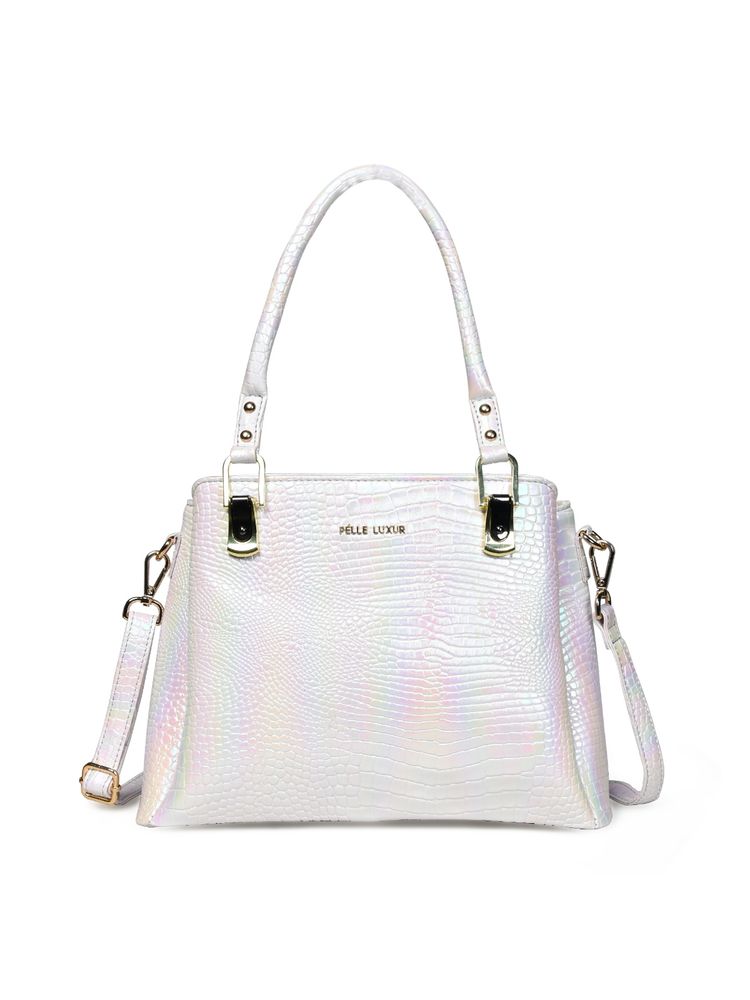 Pelle Luxur Women'S White Premium Pu Medium Shoulder Bag-picture-11