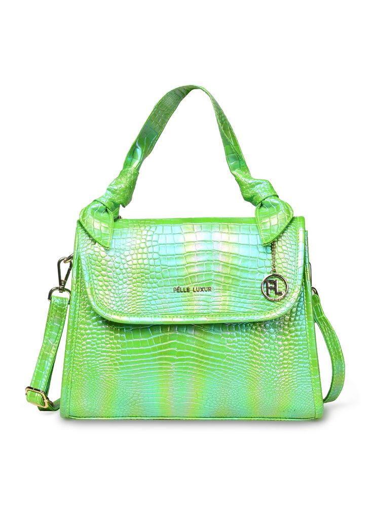 Pelle Luxur Women'S Light Green Premium Pu Medium Satchel Bag