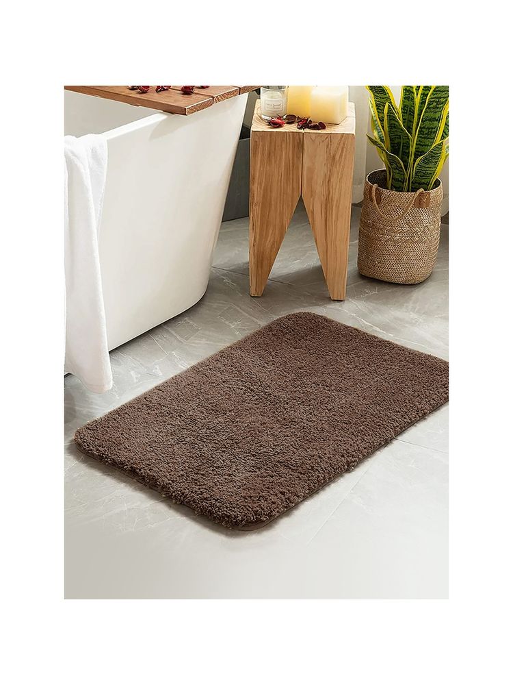 nautica accessories Nautica Ultra Soft Fluffy Anti Slip Bath Mat -1pc Solid-brown-picture-11