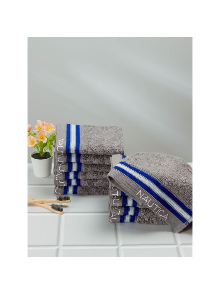 nautica accessories Nautica Super Soft Zero Twist 100% Cotton Towel -12Pc Face Towel Deny-Grey-picture-13