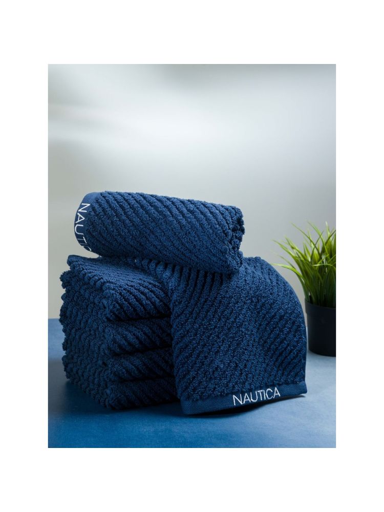 nautica accessories Nautica Fluffy Zero Twist 100% Cotton Towel -6Pc Hand Towel Solid-Navy Blue-picture-17