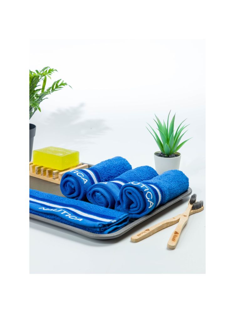 nautica accessories Nautica Super Soft Zero Twist 100% Cotton Towel -4Pc Face Towel Solid-Royal Blue-picture-23