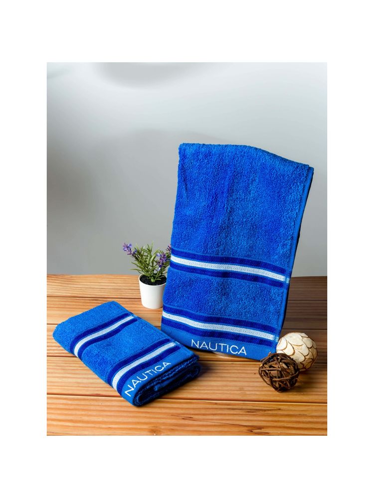 Nautica Super Soft Zero Twist 100% Cotton Towel -2Pc Hand Towel Solid-Royal Blue-image-12