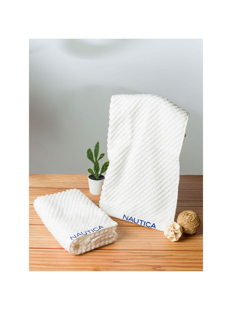 nautica accessories Nautica Fluffy Zero Twist 100% Cotton Towel -2Pc Hand Towel Solid-White-picture-18