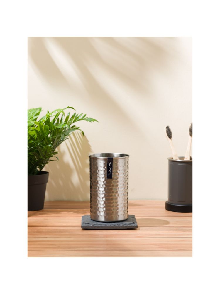 Nautica Elegant Stainless Steel Bath Accessories Set -1Pc Waves-Silver-image-3
