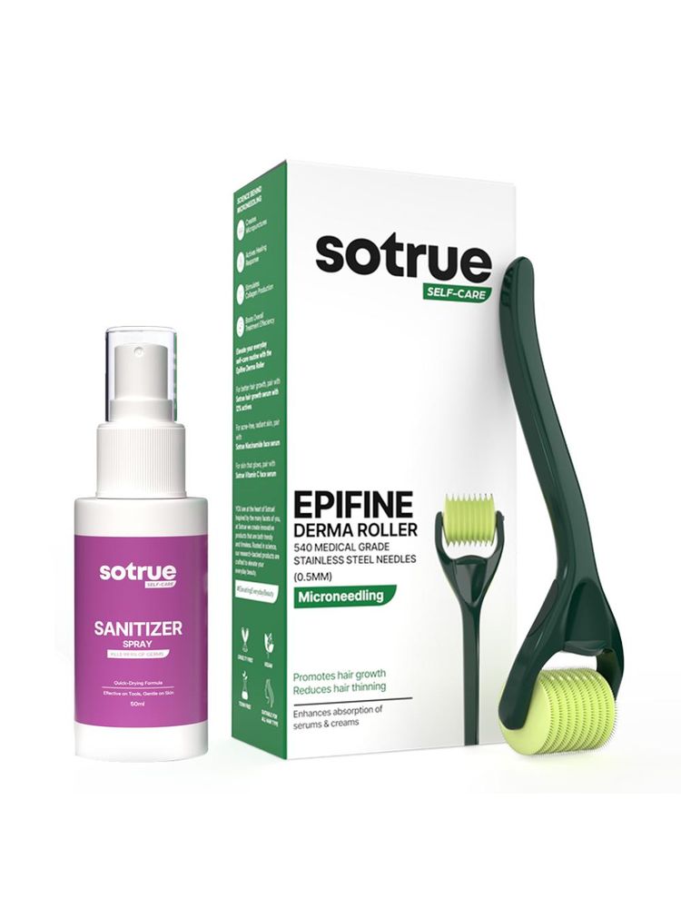 Sotrue Epifine Derma Roller For Hair Growth 0.5 MM With 540 Medical Grade Stainless Steel Needles