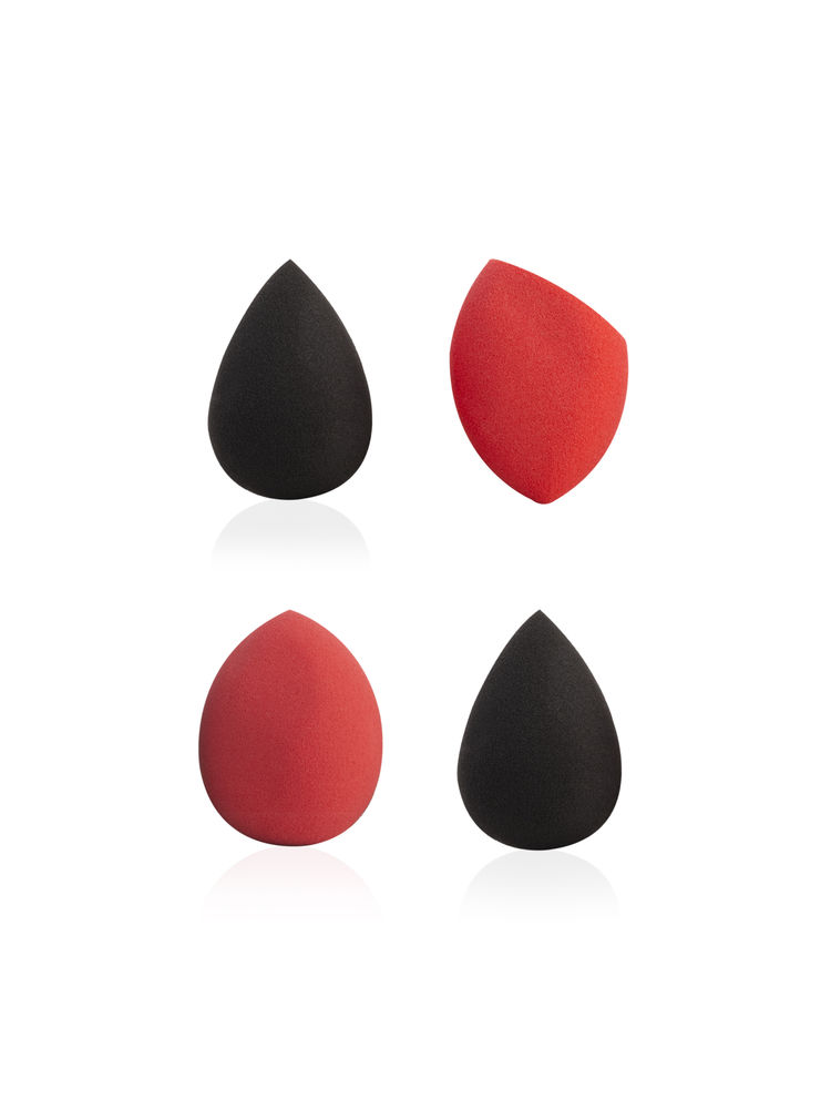 PAC Beauty Blender Sponge (Mini) (4 Pcs) (Red + Black) (Mix)