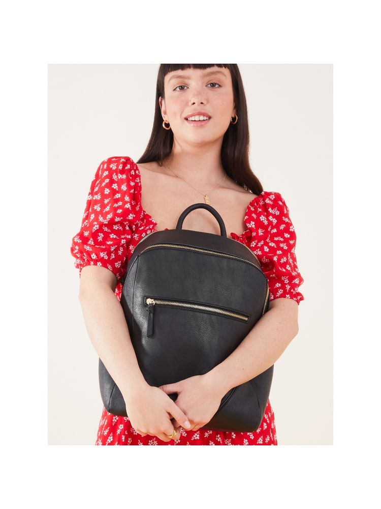 Accessorize London Women's Classic Zip Around Backpack Black (M)-image-34