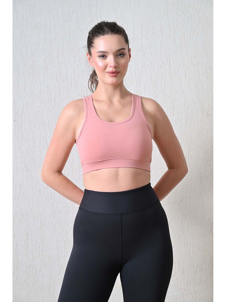Body Smith Solid Peach Sports Bra Full Coverage-picture-27