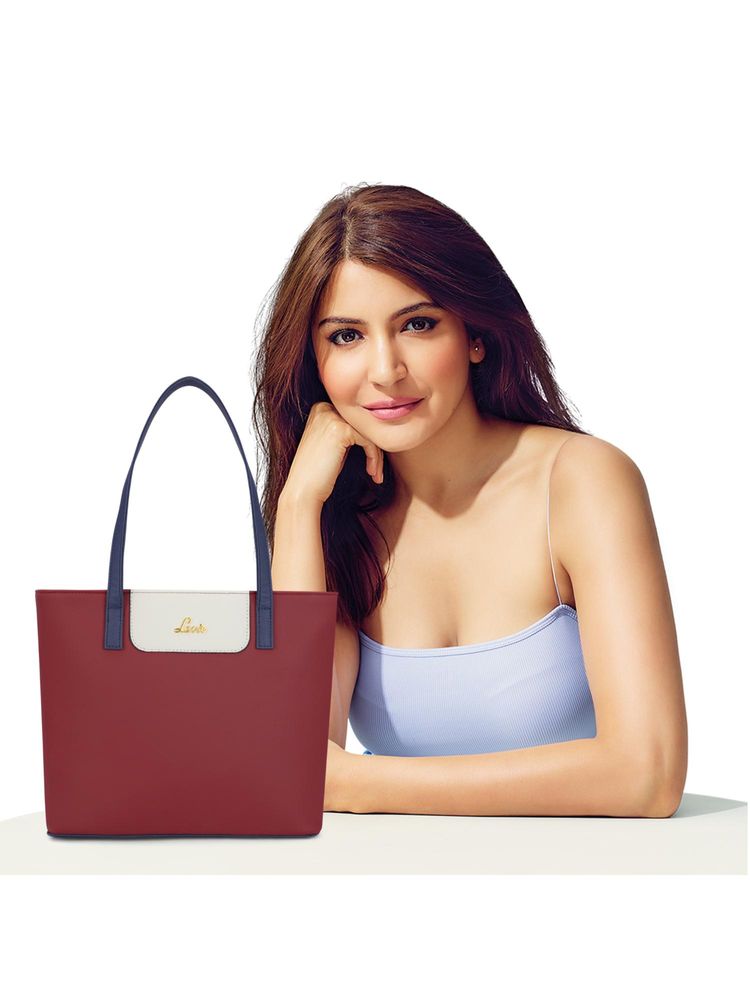 Lavie Colorblock Jossie Women Tote Bag - Red (M)-image-26