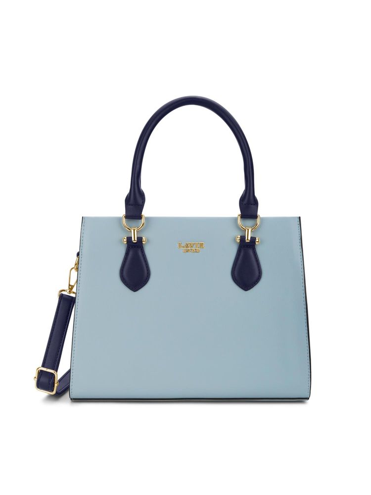 Lavie Luxe Women Wella 3 Compartment Satchel Bag With Detachable Strap - P Blue (M)-picture-17