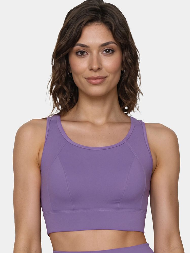 Enamor Crew Neck Sleeveless Crop Sports Bra-picture-22