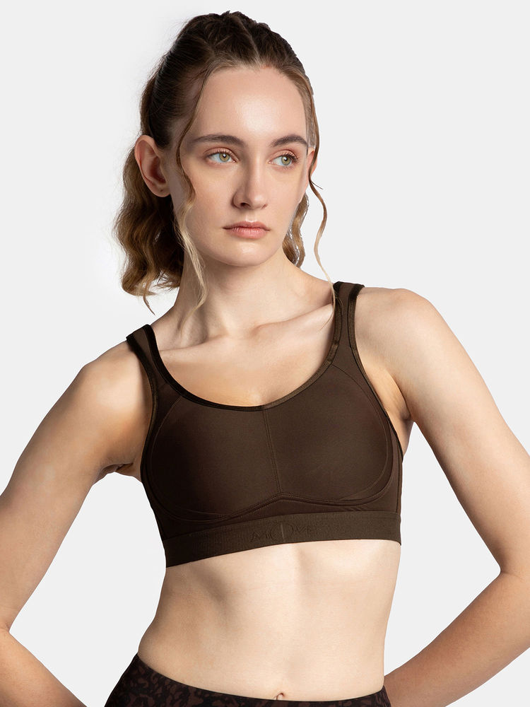 Jockey MI11 Wire free Microfiber Elastane Active Wear Sports Bra - Coffee-picture-20